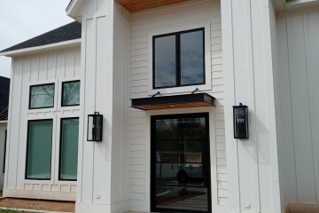 Horizontal Entry Awning with Cedar Soffit